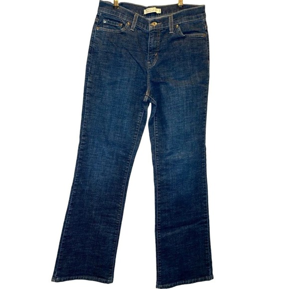 Levi's 512 Perfectly Slimming Bootcut Jeans Size 10 Medium Flap Pocket Dark - Picture 2 of 8